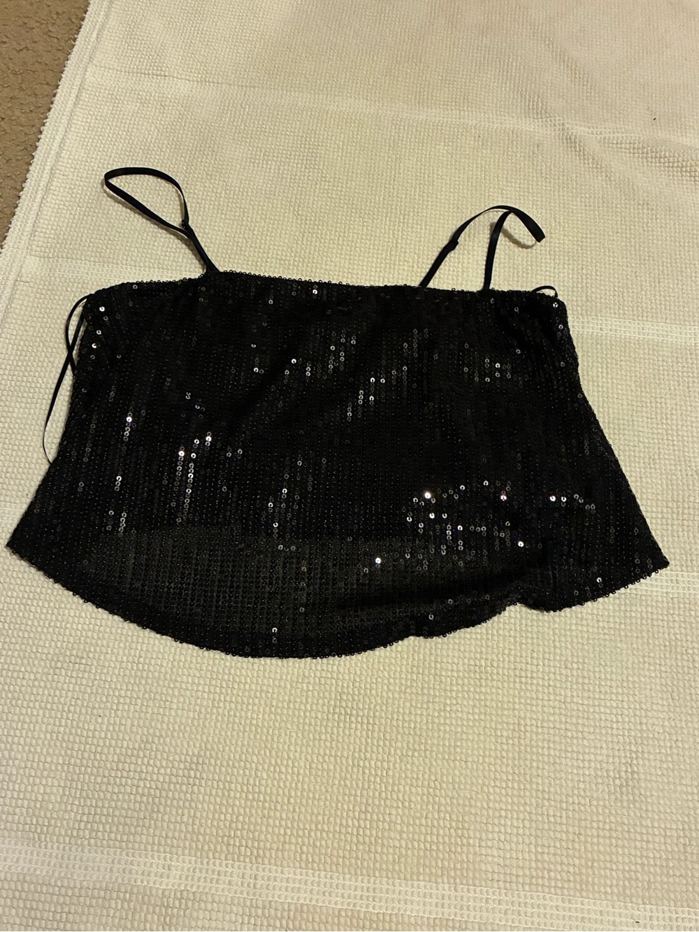 Black Sequin Spaghetti Strap Camisole